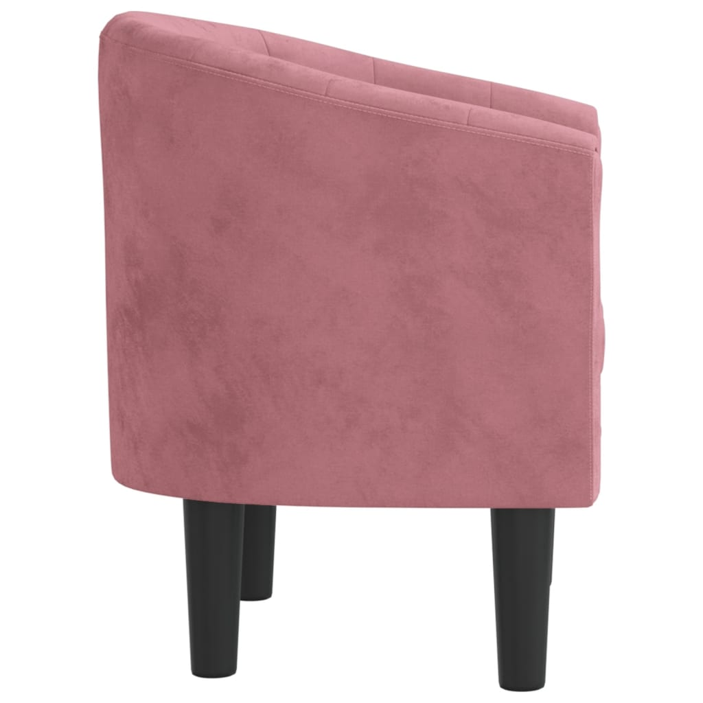 vidaXL Pink Velvet Tub Chair - Elegant and Comfortable Accent Chair for Modern Living Spaces - BEYRUN