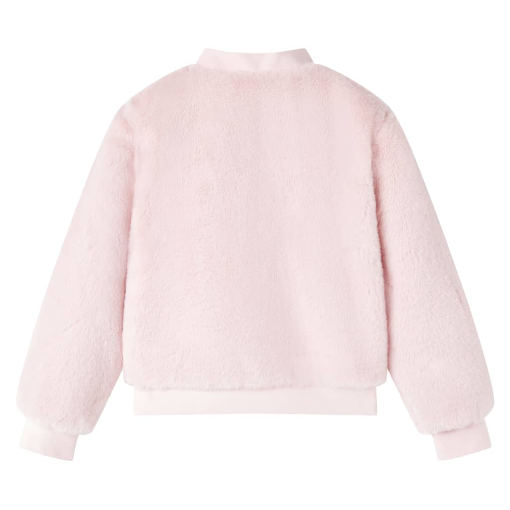 Warm & Stylish Kids' Faux Fur Jacket in Soft Pink - Perfect for Ages 3-4 (Size 104) - BEYRUN