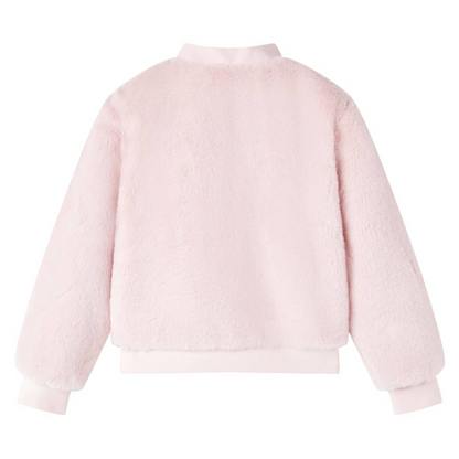 Warm & Stylish Kids' Faux Fur Jacket in Soft Pink - Perfect for Ages 3-4 (Size 104) - BEYRUN