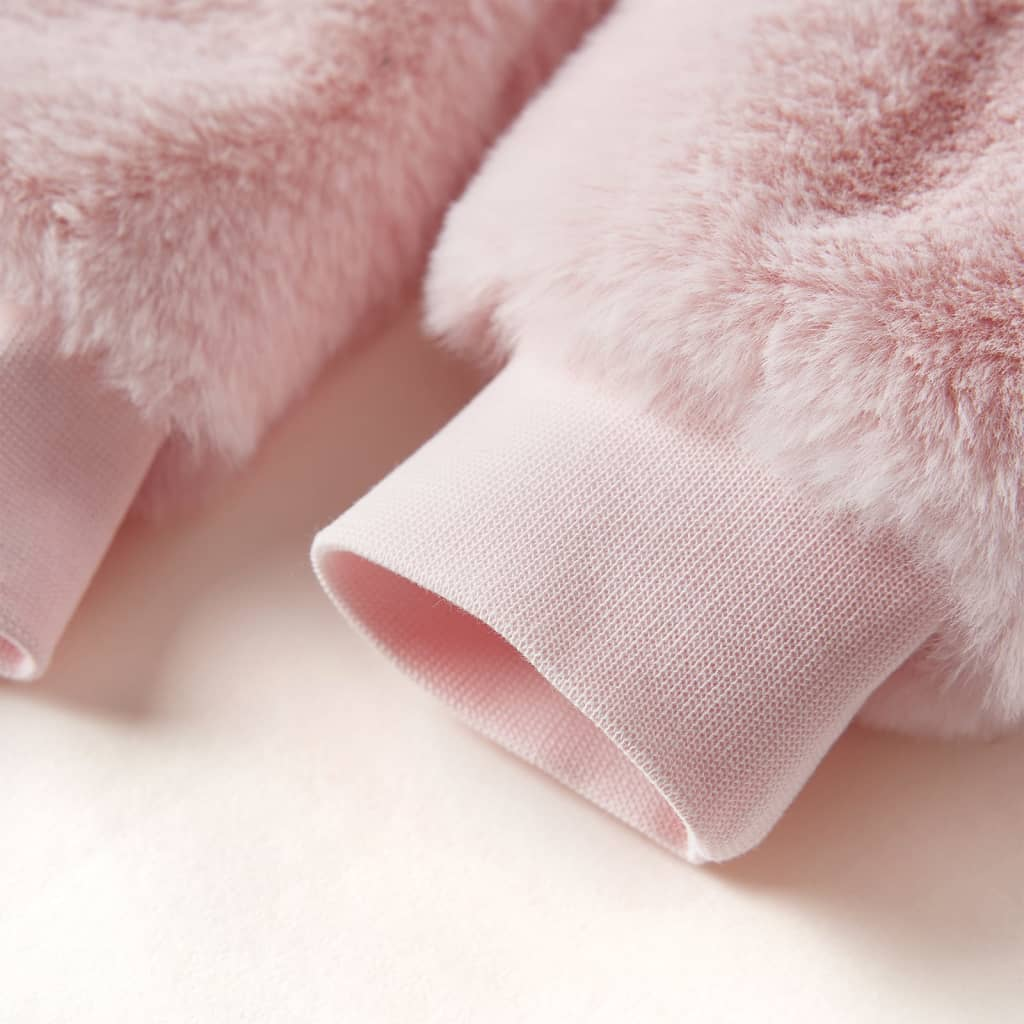 Warm & Stylish Kids' Faux Fur Jacket in Soft Pink - Perfect for Ages 3-4 (Size 104) - BEYRUN