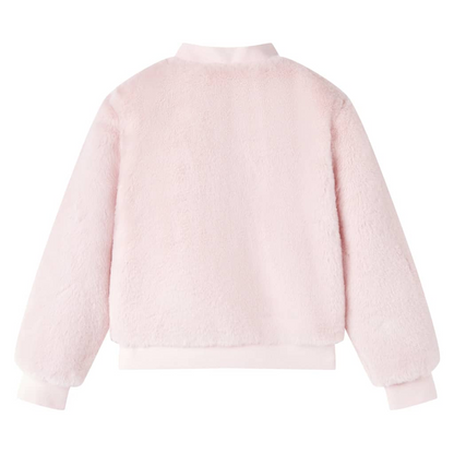 Soft Pink Kids' Faux Fur Jacket - Warm & Cozy, Ideal for Ages 9-10, Size 140 - BEYRUN