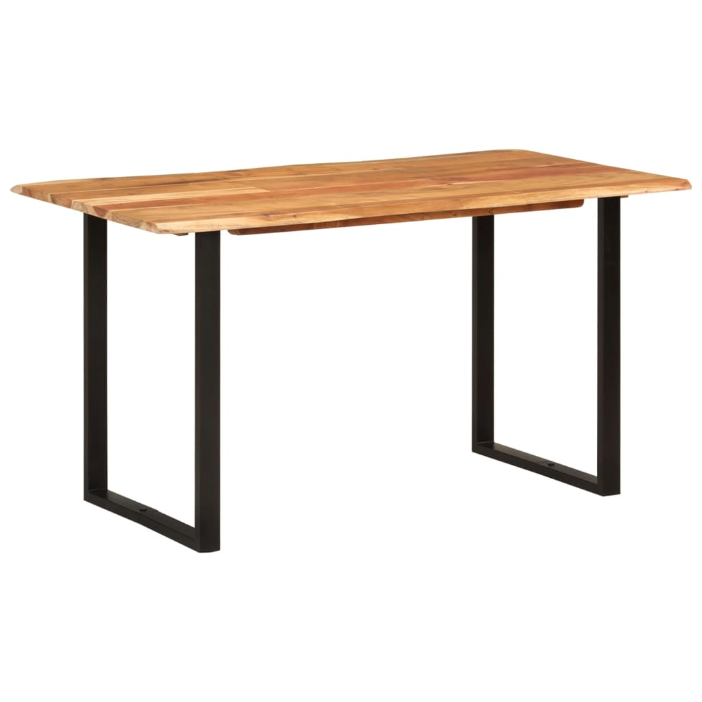 vidaXL Solid Acacia Wood Dining Table | 140x70x76 cm | Industrial Rustic Style - BEYRUN