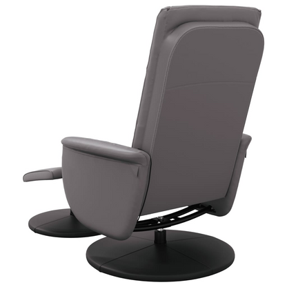 vidaXL Grey Faux Leather Massage Recliner Chair with Footstool - Ultimate Comfort and Relaxation - BEYRUN