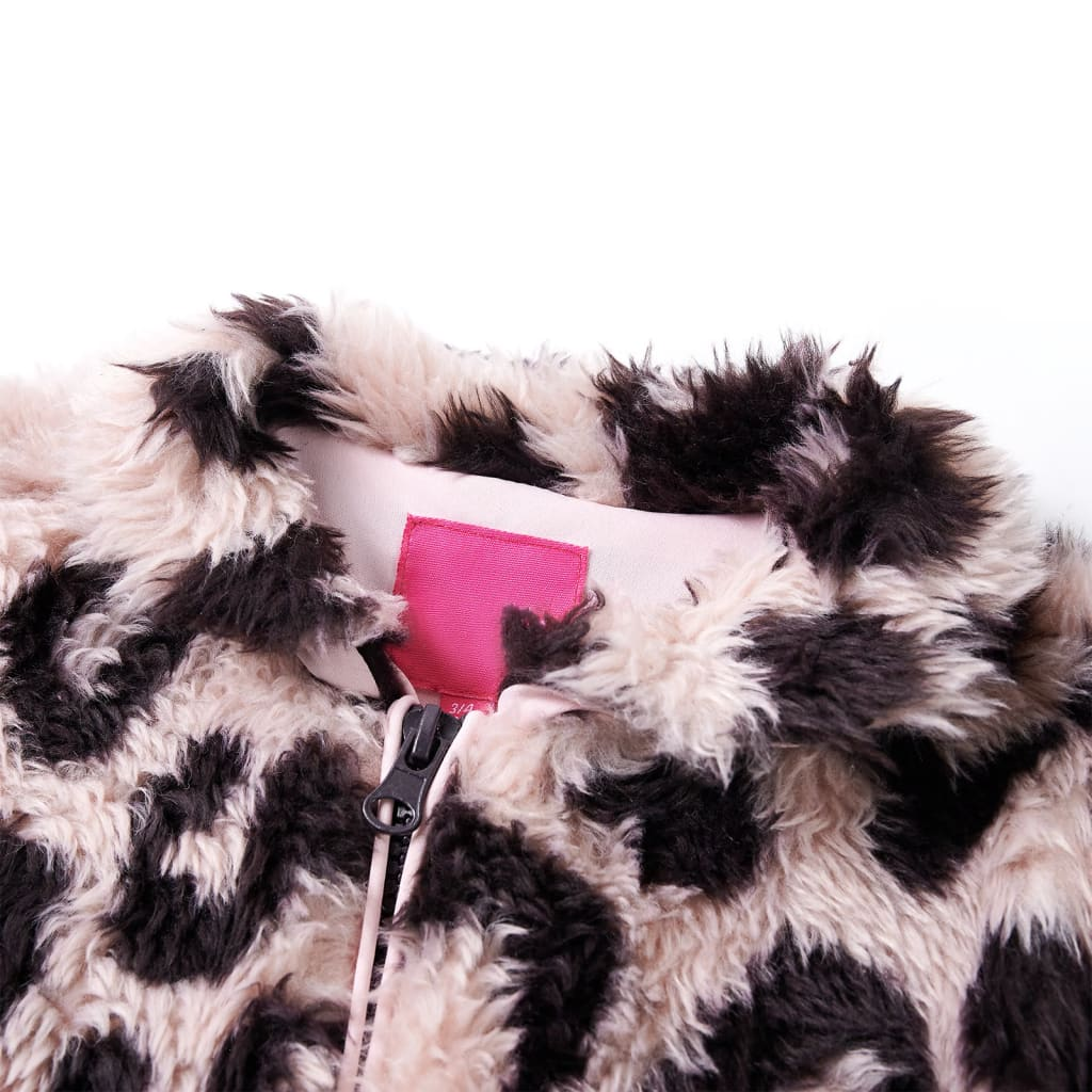 Kids' Faux Fur Coat - Light Pink Leopard Pattern, Size 128 (7-8 Years) - Cozy, Stylish & Warm - BEYRUN