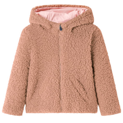 Cozy Kids' Hooded Jacket Teddy Faux Fur - Light Cognac, Size 92 (1.5-2 Years) - Warm & Stylish Outerwear for Toddlers - BEYRUN