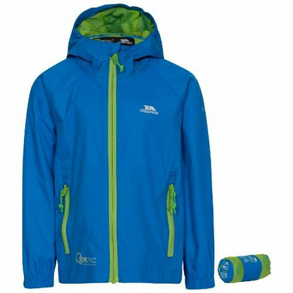 Kids Trespass Qikpac Waterproof Jacket - Unisex Durable & Lightweight Shell with Adjustable Hood - BEYRUN