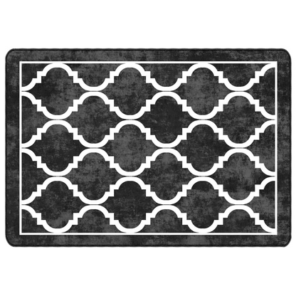 vidaXL Washable Anti-Slip Rug - Elegant Black and White, 160x230 cm - BEYRUN