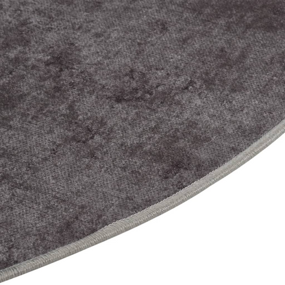 vidaXL Washable Grey Rug Ø 200 cm - Anti-Slip, Sound Absorbing, Soft Velvet Finish - BEYRUN