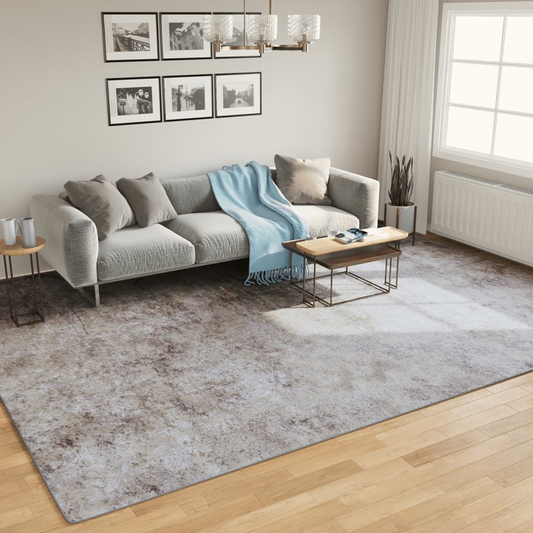 vidaXL Washable Grey Rug 400x300 cm | Anti-Slip, Noise-Reducing, Easy Care - BEYRUN