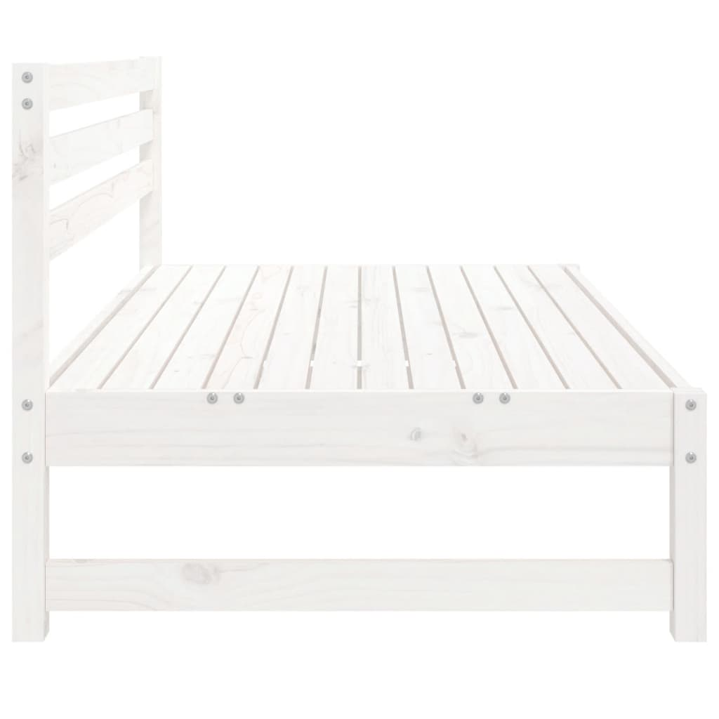 vidaXL Garden Middle Sofa White - 120x80 cm Solid Pine Wood | Outdoor Patio Furniture - BEYRUN