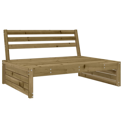 vidaXL Garden Middle Sofa 120x80 cm - Impregnated Pine Wood for Outdoor Seating & Relaxation - BEYRUN