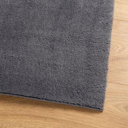 vidaXL HUARTE Short Pile Rug - Soft & Washable Anthracite Rug 80x250 cm | Stylish Modern Fur Look - BEYRUN