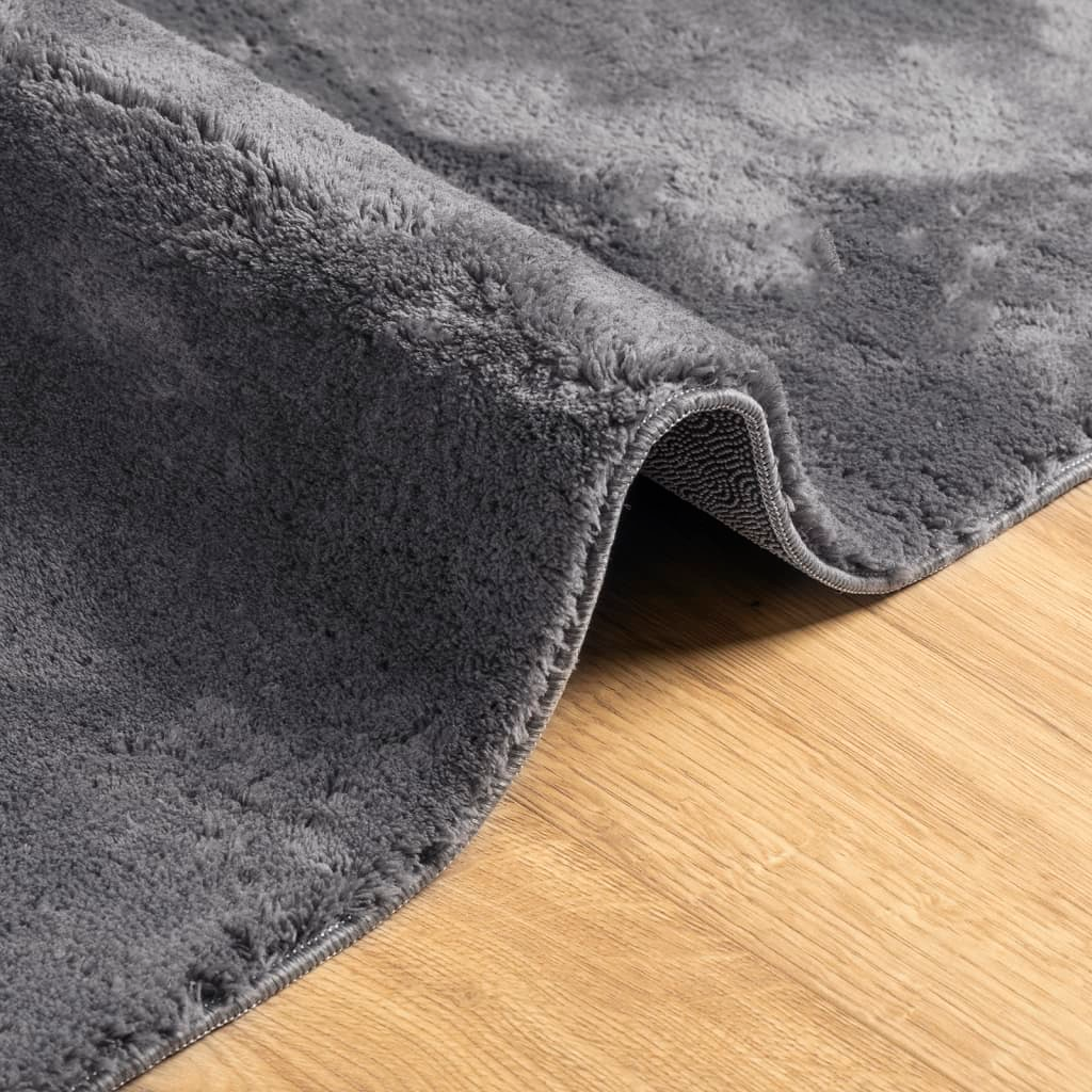 vidaXL HUARTE Rug - Soft, Washable, Short Pile, Non-slip Anthracite 100x200 cm | Cozy & Stylish - BEYRUN