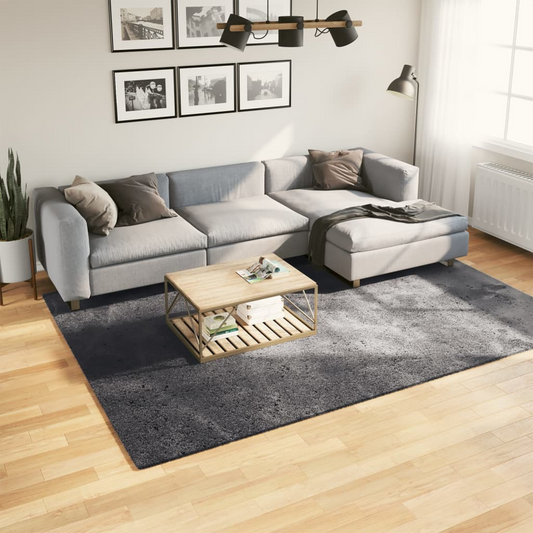 vidaXL HUARTE Anthracite Short Pile Rug - Ultra-Soft, Machine Washable, Non-Slip 200x280 cm - Perfect for Modern Living Spaces - BEYRUN