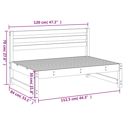 vidaXL Garden Middle Sofa - Solid Douglas Wood | Durable 120x80 cm Outdoor Seating - BEYRUN