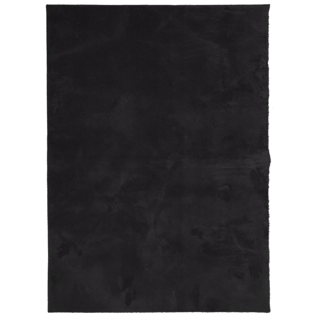 vidaXL HUARTE Soft Washable Black Rug 120x170 cm - Cozy, Non-Slip & Machine-Washable - BEYRUN