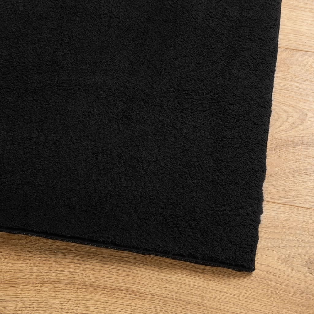 vidaXL HUARTE Soft Washable Black Rug 120x170 cm - Cozy, Non-Slip & Machine-Washable - BEYRUN