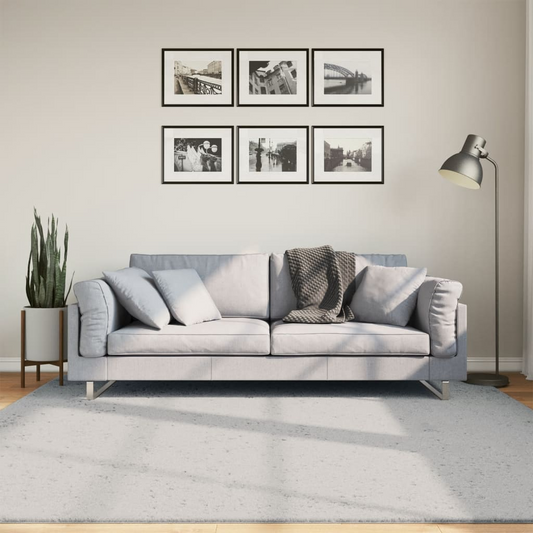 vidaXL HUARTE Grey Short Pile Rug - 200x200 cm, Ultra Soft, Fluffy & Non-slip - Perfect for Modern Living Rooms or Cozy Bedrooms - BEYRUN