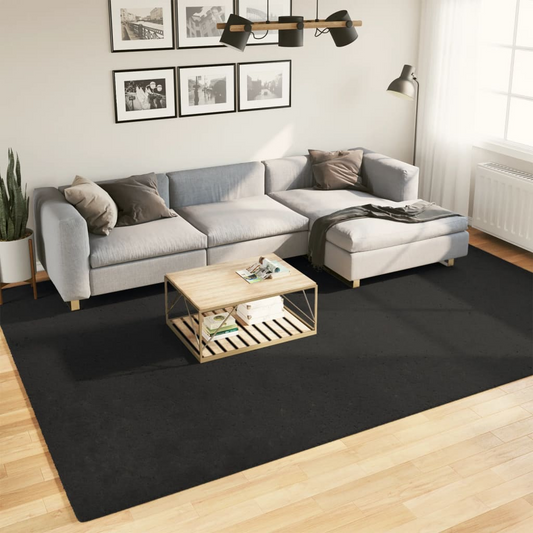 vidaXL HUARTE Black Short Pile Rug 240x340 cm - Soft, Washable & Non-Slip - BEYRUN