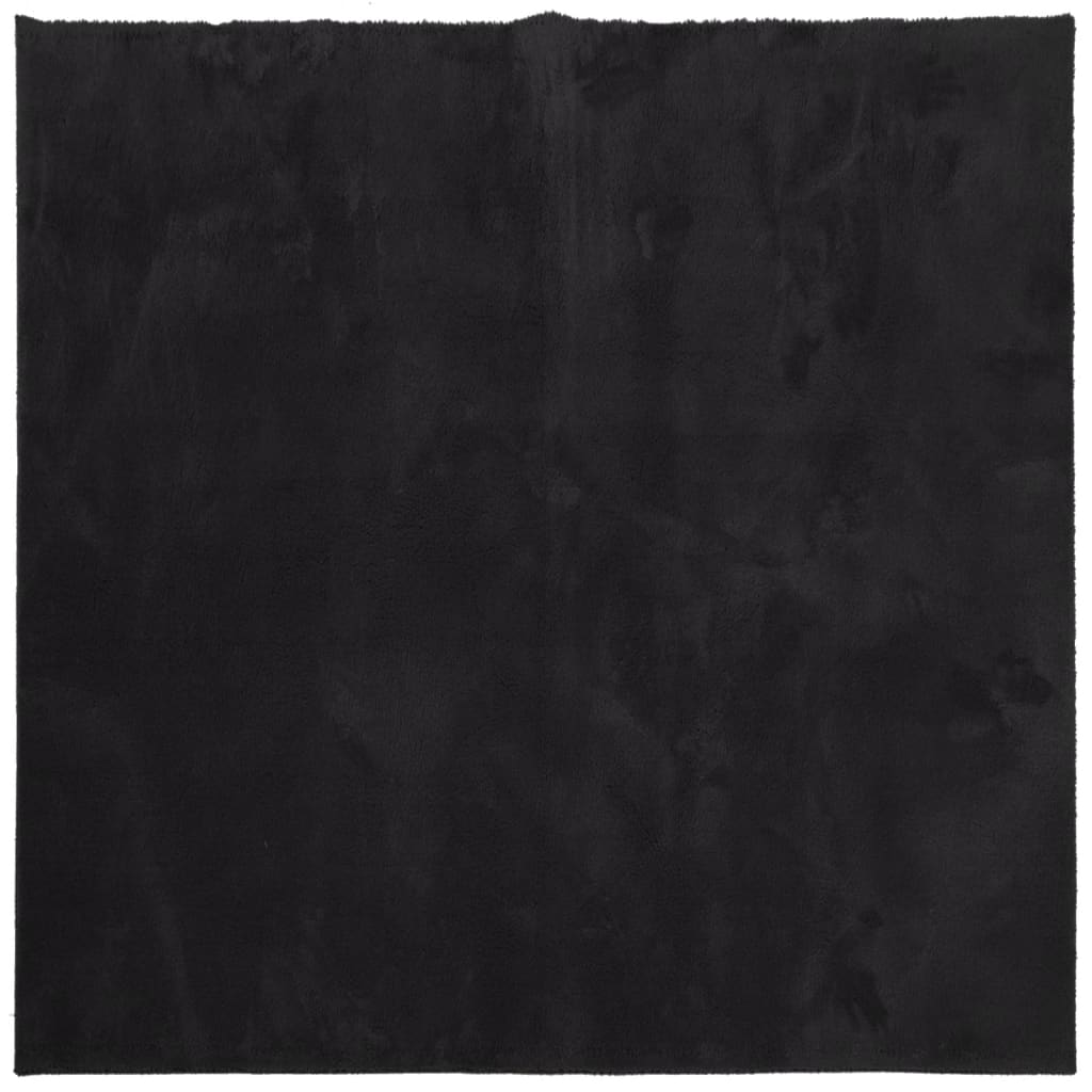 vidaXL Rug HUARTE - Soft, Washable, Non-Slip Black Area Rug (240x240 cm) - Ideal for Living Room & Bedroom - BEYRUN