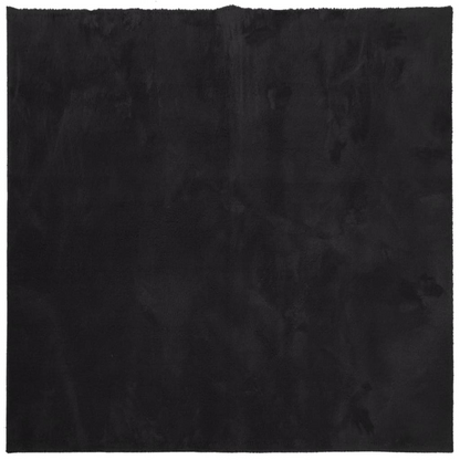 vidaXL Rug HUARTE - Soft, Washable, Non-Slip Black Area Rug (240x240 cm) - Ideal for Living Room & Bedroom - BEYRUN