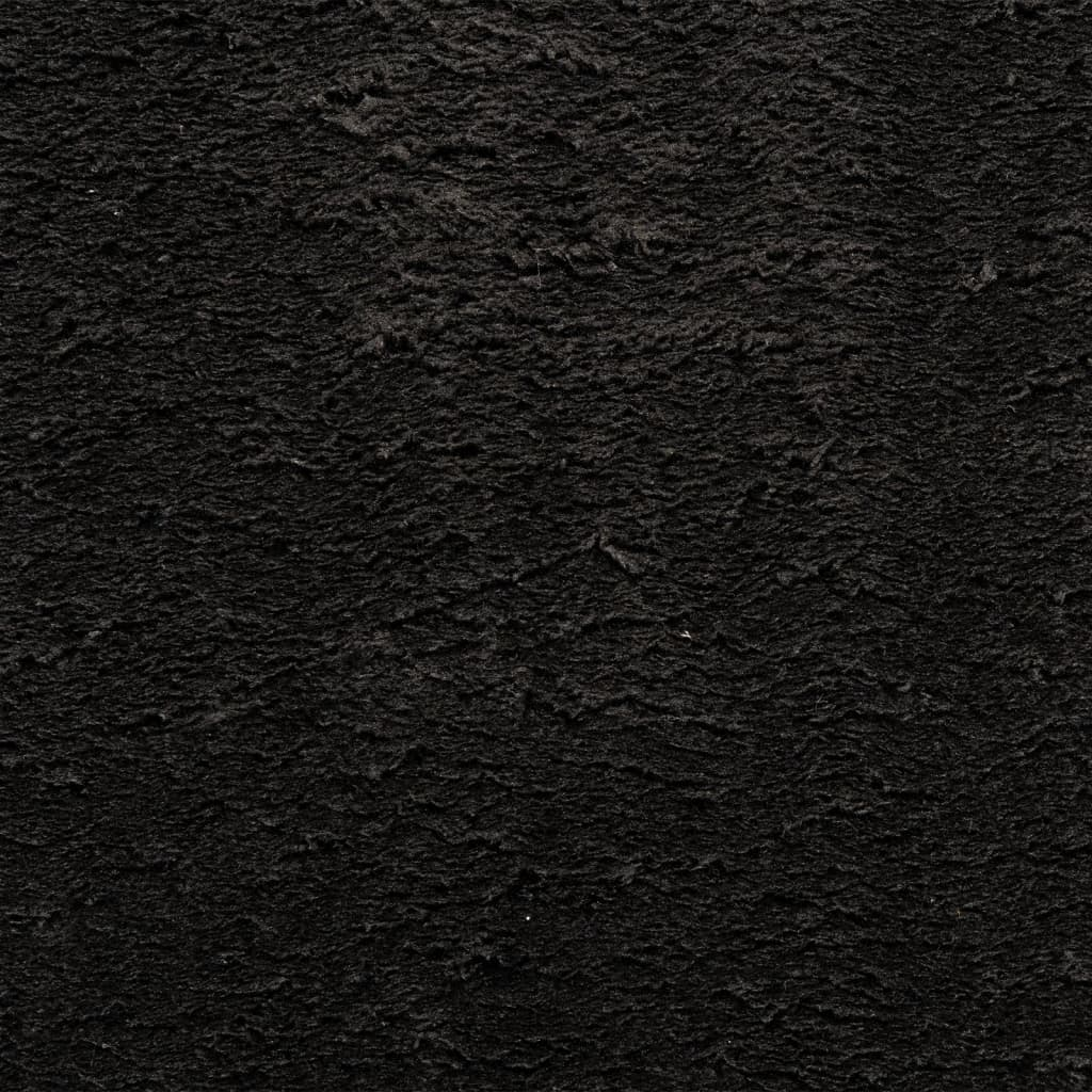 vidaXL Rug HUARTE - Soft, Washable, Non-Slip Black Area Rug (240x240 cm) - Ideal for Living Room & Bedroom - BEYRUN