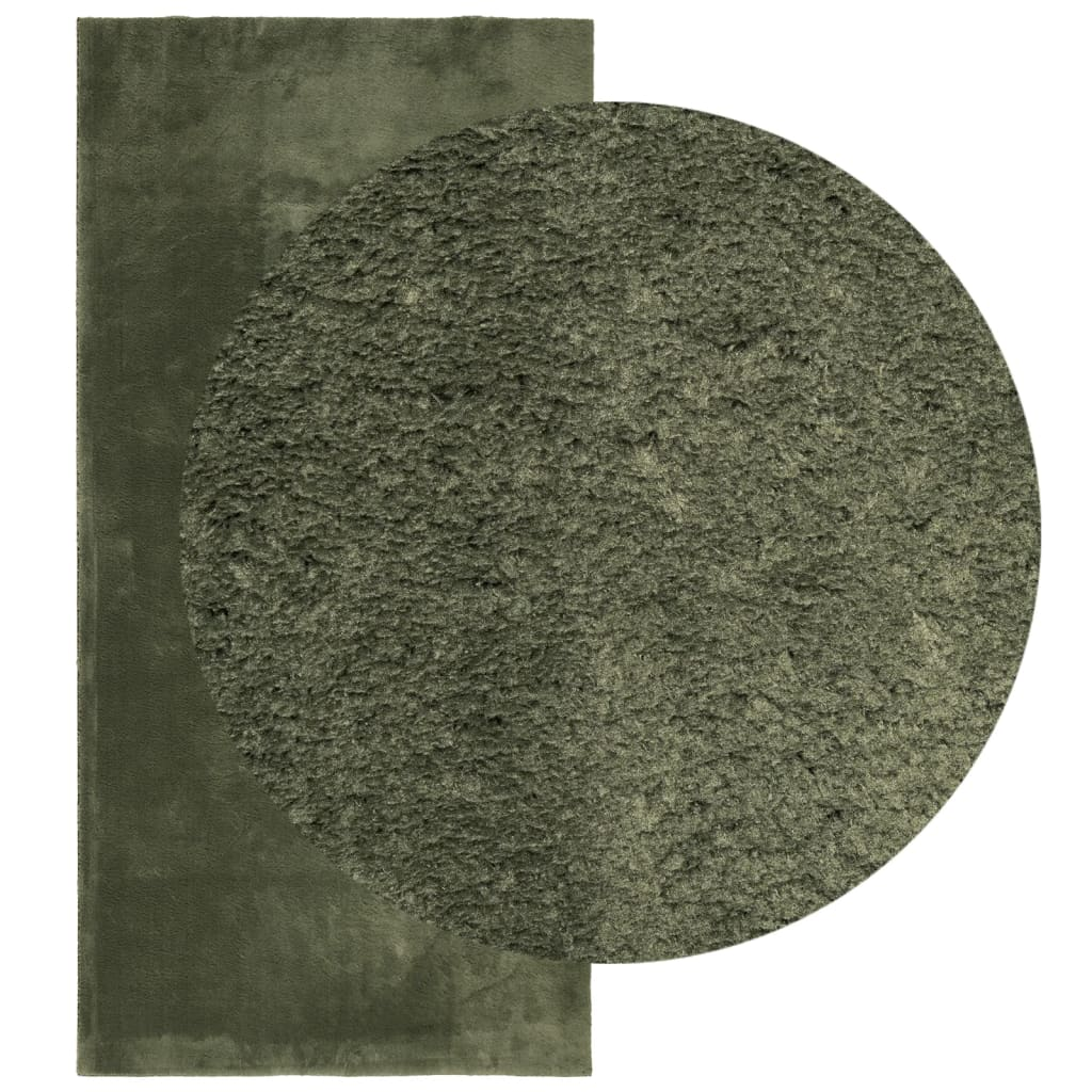 vidaXL HUARTE Soft Forest Green Rug - Short Pile, Washable, 100x200 cm - Luxurious Comfort and Modern Elegance - BEYRUN