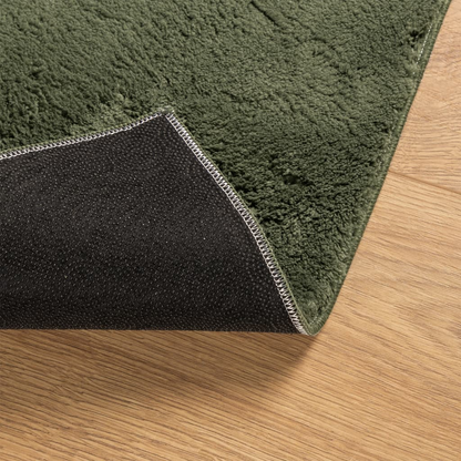 vidaXL HUARTE Soft Forest Green Rug - Short Pile, Washable, 100x200 cm - Luxurious Comfort and Modern Elegance - BEYRUN