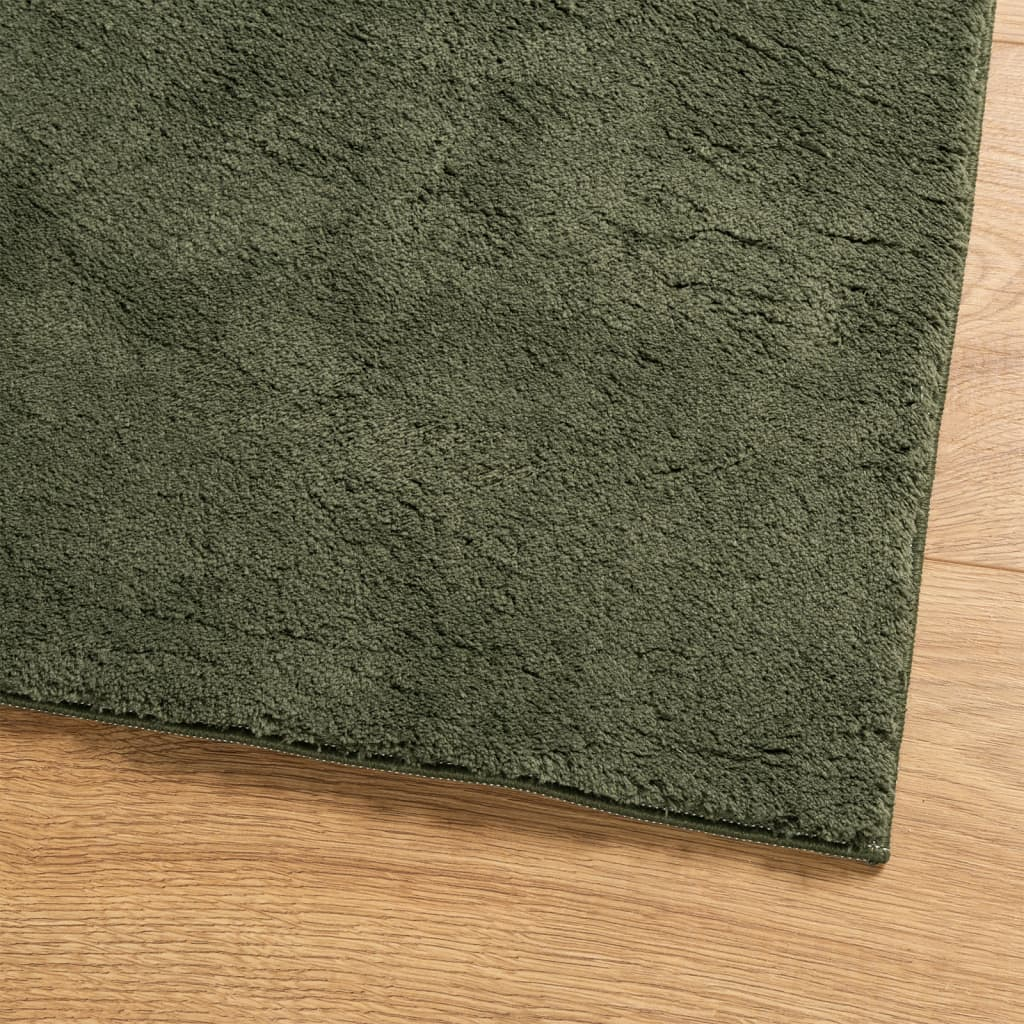 vidaXL HUARTE Short Pile Rug - Soft, Washable, Forest Green, 80x250 cm - Enhance Your Home Comfort and Style - BEYRUN