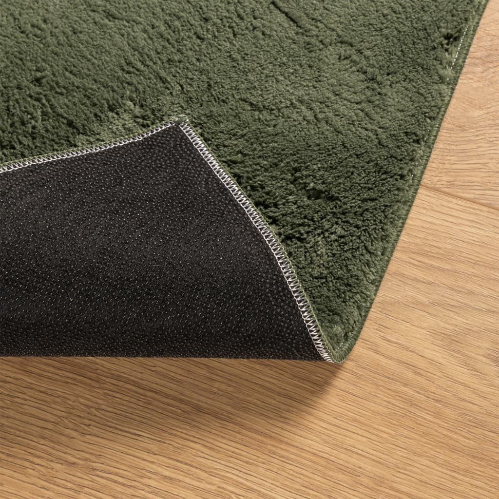 vidaXL HUARTE Short Pile Rug - Soft, Washable, Forest Green, 80x250 cm - Enhance Your Home Comfort and Style - BEYRUN