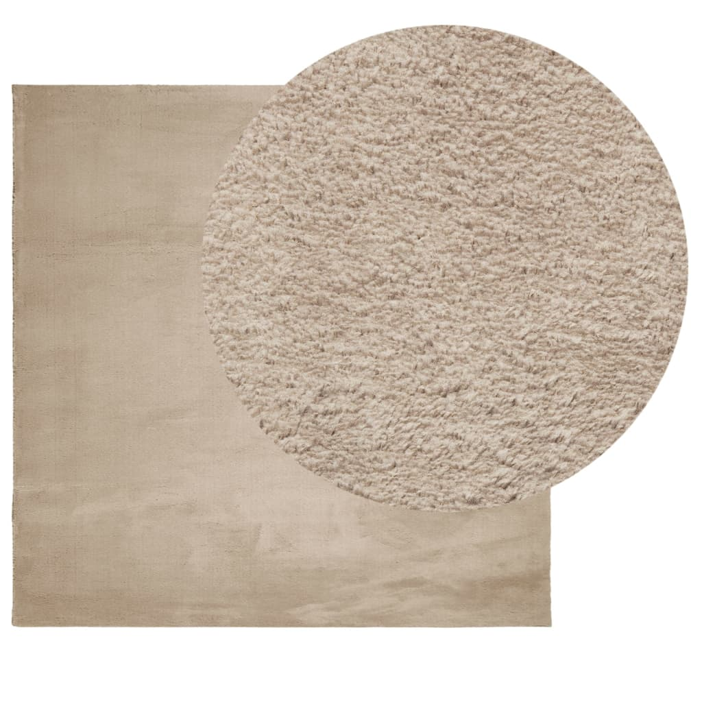 vidaXL HUARTE 240x240 cm Sand Rug - Soft Short Pile, Washable, Non-Slip - Perfect for Living Room & Bedroom - BEYRUN