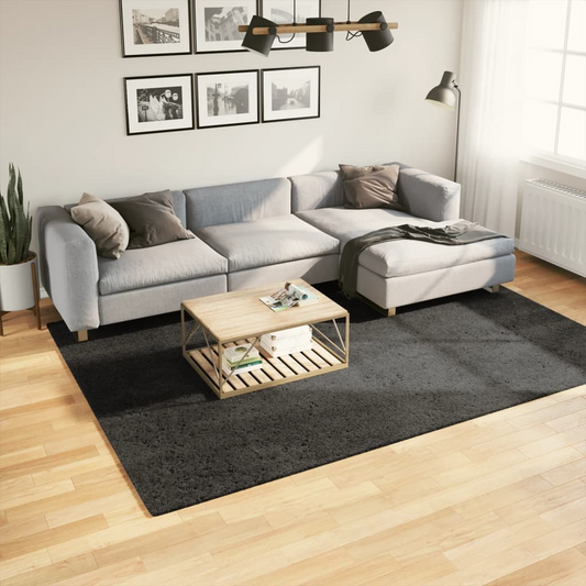 vidaXL ISTAN High Pile Shiny Look Rug - Anthracite, 200x280 cm - Super Soft, Washable & Non-Slip, Stylish Home Decor - BEYRUN