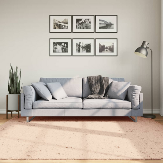 vidaXL HUARTE Blush Rug - Luxuriously Soft, Durable, Non-Slip, Easy-Care, 200x200 cm - BEYRUN