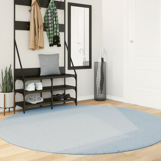 vidaXL HUARTE Soft Fluffy Blue Rug - Washable, Short Pile, 200 cm Diameter | Cozy & Luxurious - BEYRUN