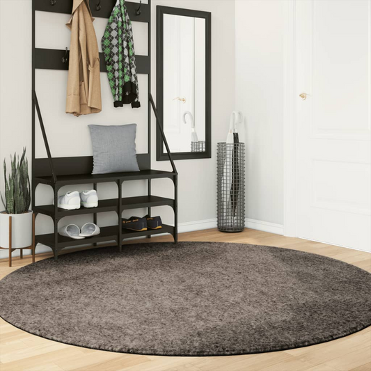 vidaXL ISTAN Grey High Pile Rug - Luxuriously Soft, Shiny Look, Anti-Slip, Machine Washable Ø 200 cm - BEYRUN