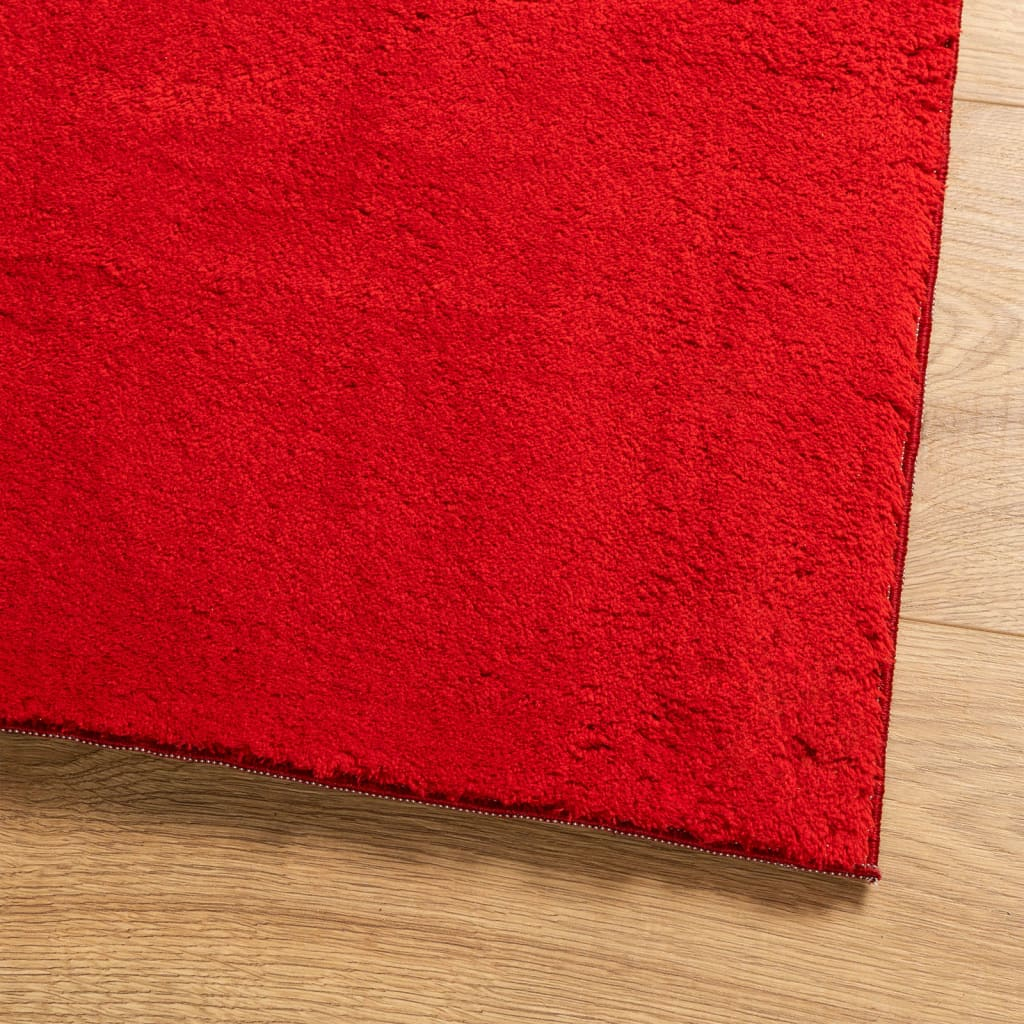 vidaXL HUARTE Soft Red Rug 200 x 280 cm | Short Pile, Washable, Non-Slip, OEKO-TEX Certified - BEYRUN