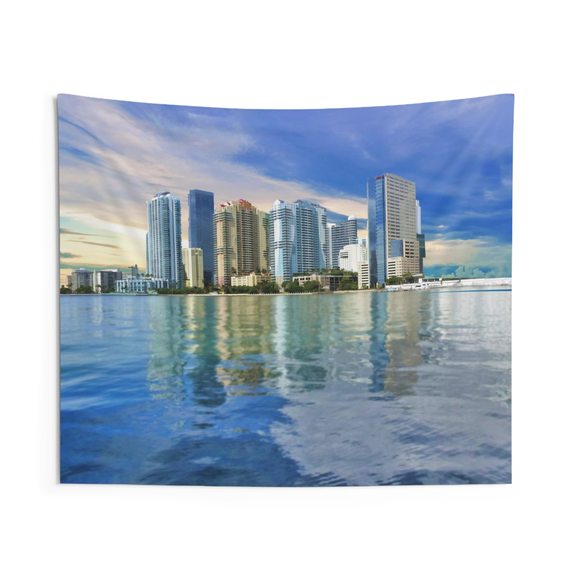 Miami Skyline Tapestry - Artistic Wall Art to Elevate Your Home Decor - BEYRUN