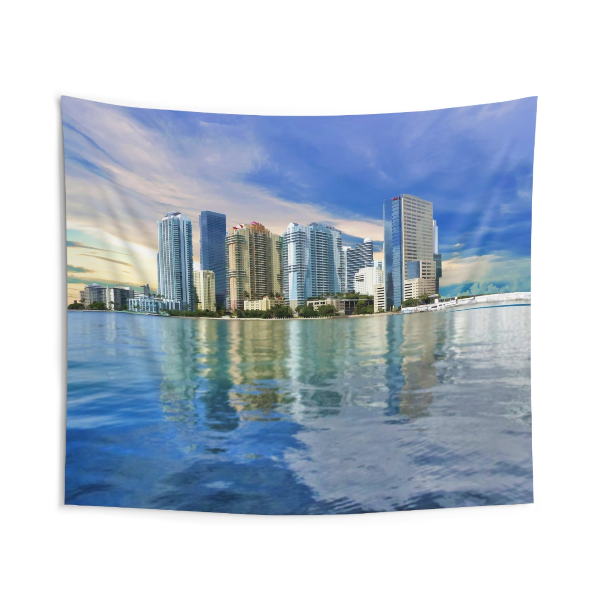 Miami Skyline Tapestry - Artistic Wall Art to Elevate Your Home Decor - BEYRUN