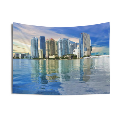 Miami Skyline Tapestry - Artistic Wall Art to Elevate Your Home Decor - BEYRUN