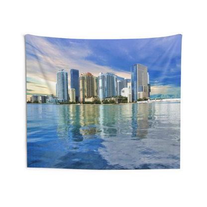 Miami Skyline Tapestry - Artistic Wall Art to Elevate Your Home Decor - BEYRUN