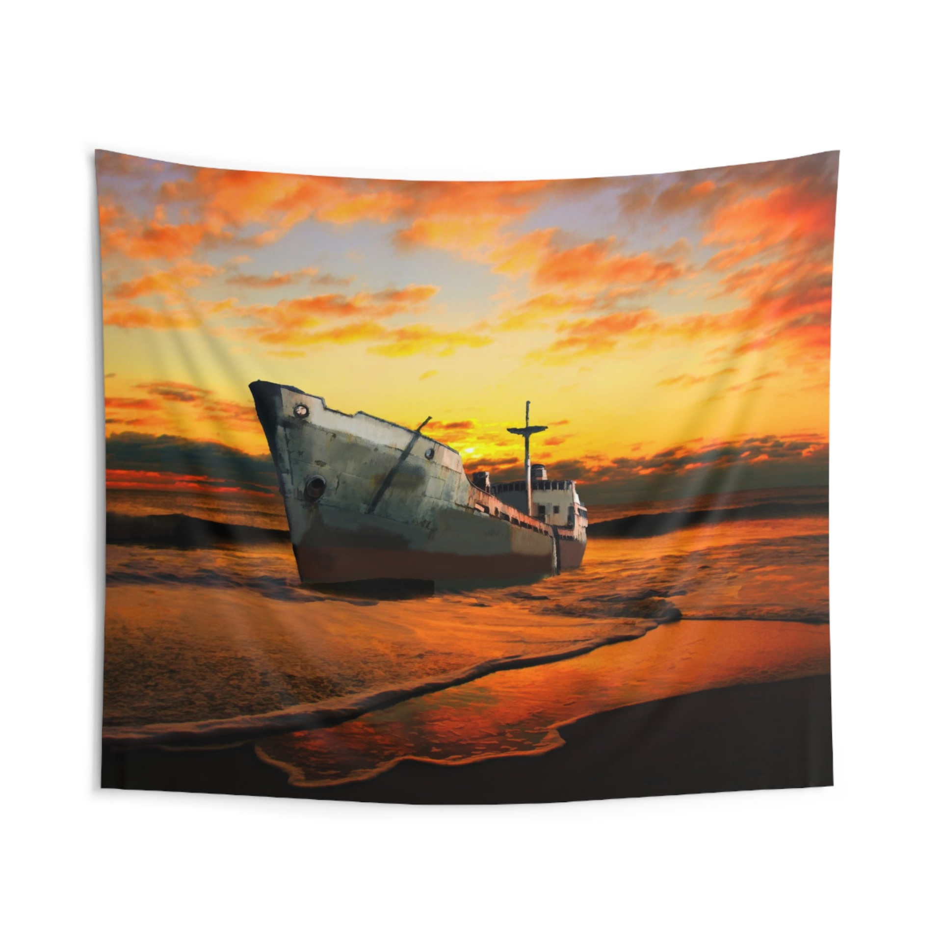 Ship Sunset Tapestry - Perfect Wall Art for Home or Office Decor - BEYRUN