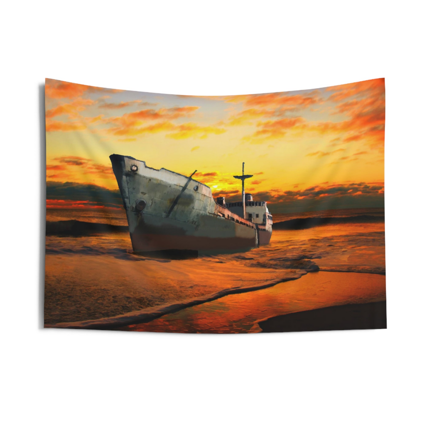 Ship Sunset Tapestry - Perfect Wall Art for Home or Office Decor - BEYRUN