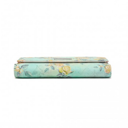 Miss Lulu Ladies' Flower Printed PU Leather Long Purse - Elegant Green Wallet - BEYRUN