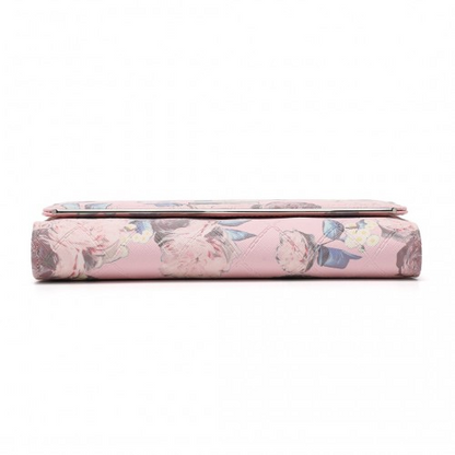 Miss Lulu Ladies' Pink Flower Printed PU Leather Long Purse - Elegant and Functional Wallet - BEYRUN