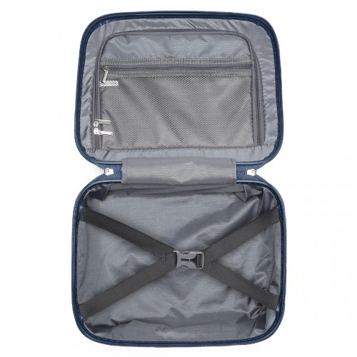 British Traveller 4 Pcs Set Spinner Hard Shell PP Suitcase With TSA Lock & Vanity Case - Navy - BEYRUN