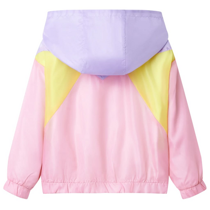 Kids' Hooded Jacket - Multicolour Patchwork - Size 140 (Age 9-10) - Comfy, Durable, Water-Resistant - BEYRUN