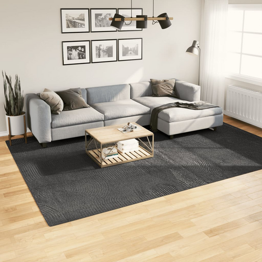 vidaXL Rug IZA Short Pile - Scandinavian Look Anthracite 240x340 cm - Ultra Soft & Non-Slip - BEYRUN