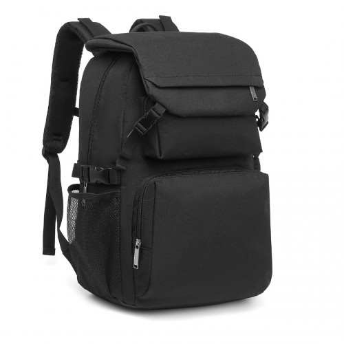 EQ2304 - Kono Men's Versatile and Sleek Urban Commuter Backpack - Black - BEYRUN