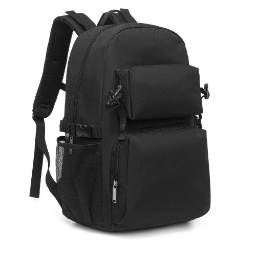 EQ2304 - Kono Men's Versatile and Sleek Urban Commuter Backpack - Black - BEYRUN