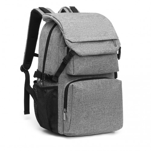 EQ2304 - Kono Men's Versatile and Sleek Urban Commuter Backpack - Grey - BEYRUN